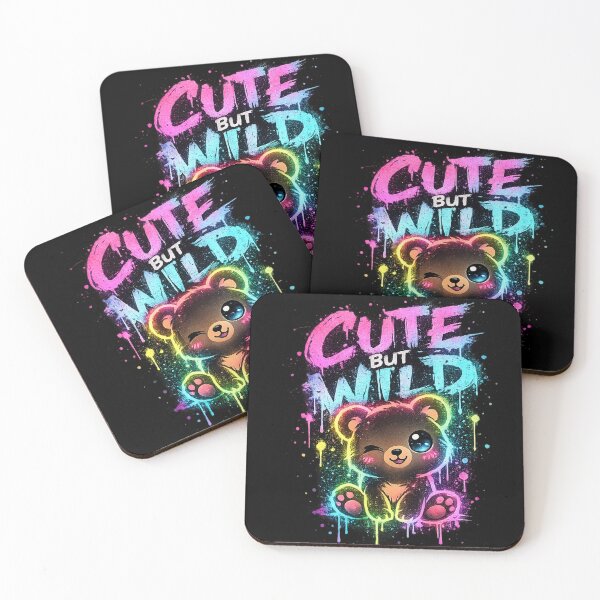 Item preview, Cute But Wild – Neon Graffiti Bear Art designed and sold by salehstore7.
