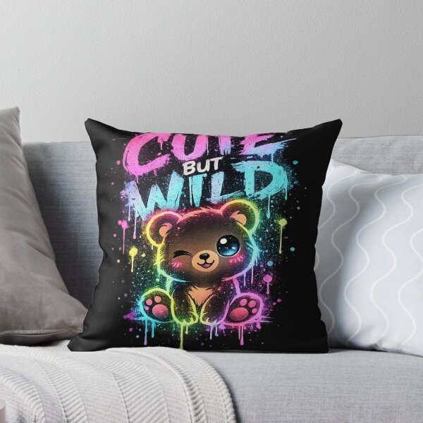 Item preview, Cute But Wild – Neon Graffiti Bear Art designed and sold by salehstore7.