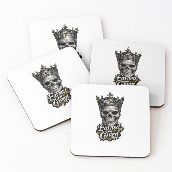 Item preview, Earned Not Given – Stoic Skull Crown Motivation Art designed and sold by Doodlynx.