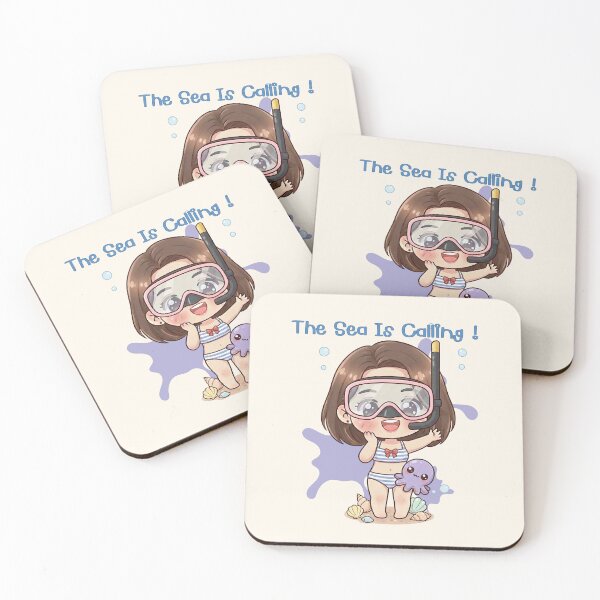 Item preview, The Sea Is Calling – Cute Girly Snorkeling Summer Illustration | Cozy Day Self Care Art designed and sold by Beeform.