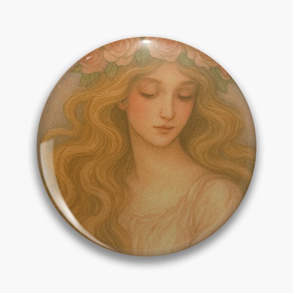 Item preview, Romantic Pre-Raphaelite Maiden – Vintage Floral Portrait designed and sold by LuxuryApparels.