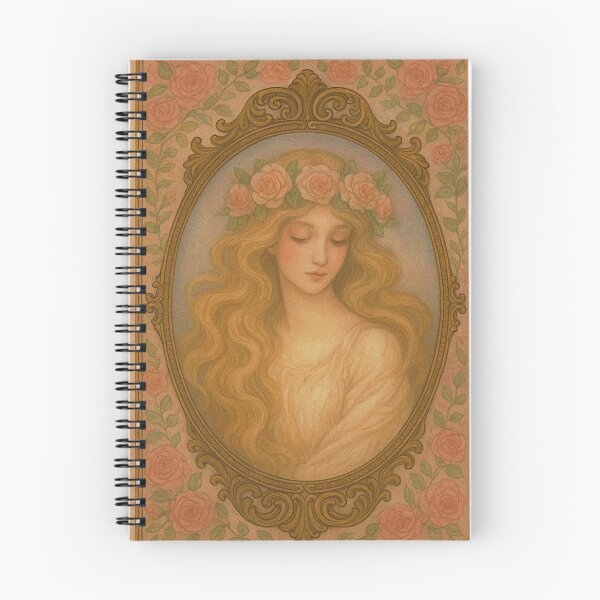 Item preview, Romantic Pre-Raphaelite Maiden – Vintage Floral Portrait designed and sold by LuxuryApparels.