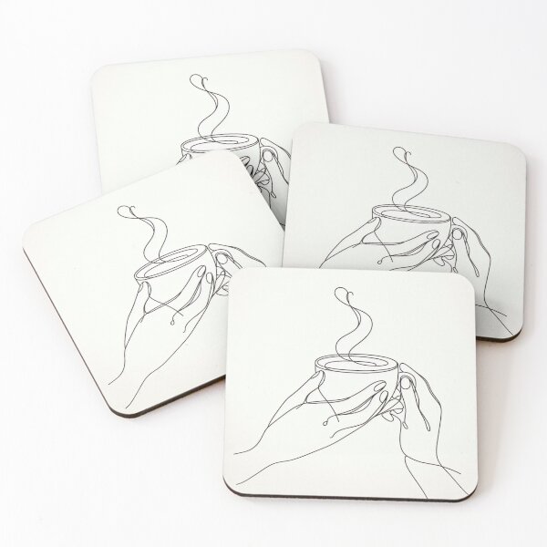 Item preview, Minimalist Line Art Coffee – Continuous Line Hands Holding Cup designed and sold by ashokreddy343.