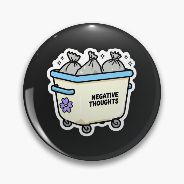 Item preview, Throwing Away Negative Thoughts - Kawaii Dumpster Self Care Aesthetic Art designed and sold by Wonder Pixel Studio.