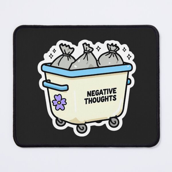 Item preview, Throwing Away Negative Thoughts - Kawaii Dumpster Self Care Aesthetic Art designed and sold by Wonder Pixel Studio.