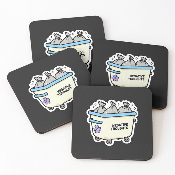 Item preview, Throwing Away Negative Thoughts - Kawaii Dumpster Self Care Aesthetic Art designed and sold by Wonder Pixel Studio.