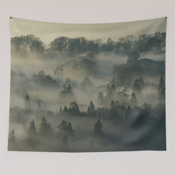 Item preview, Mysterious forest in the fog – Mystical tree landscape photography designed and sold by Mauswohn.