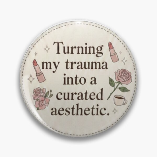 Item preview, Turning My Trauma Into A Curated Aesthetic Sticker – Vintage Mental Health Wellness designed and sold by RacoonCanvas.