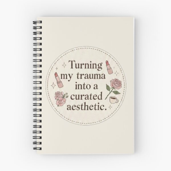 Item preview, Turning My Trauma Into A Curated Aesthetic Sticker – Vintage Mental Health Wellness designed and sold by RacoonCanvas.