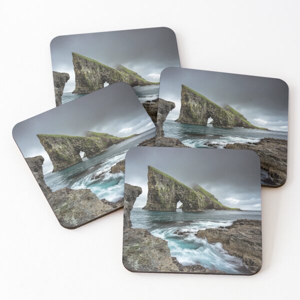 Item preview, Rock arch in the sea – Rugged coast of the Faroe Islands designed and sold by Mauswohn.
