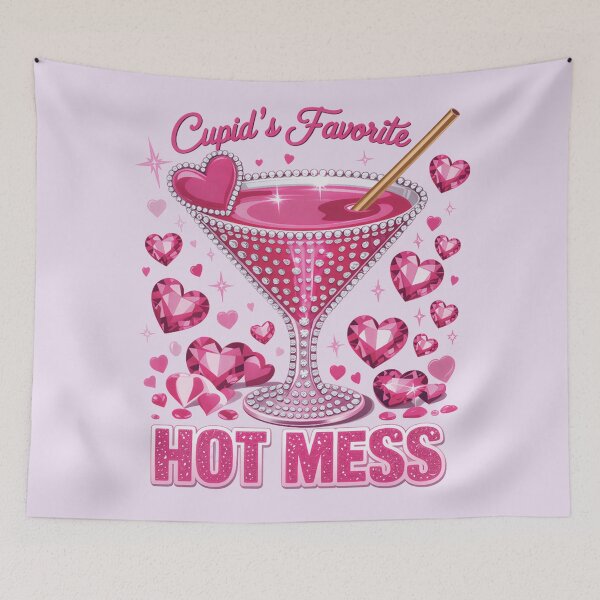 Item preview, Cupid’s Favorite Hot Mess Valentine Shirt Glitter Heart Martini Funny Love T-Shirt designed and sold by ZyxDes.