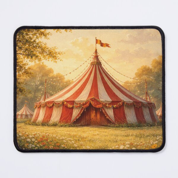 Item preview, Circus tent in a sea of flowers – nostalgic fairground vintage art designed and sold by Mauswohn.