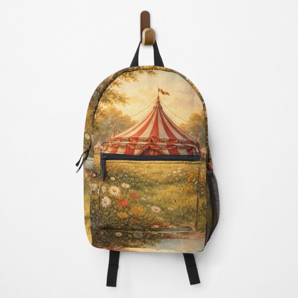 Item preview, Circus tent in a sea of flowers – nostalgic fairground vintage art designed and sold by Mauswohn.