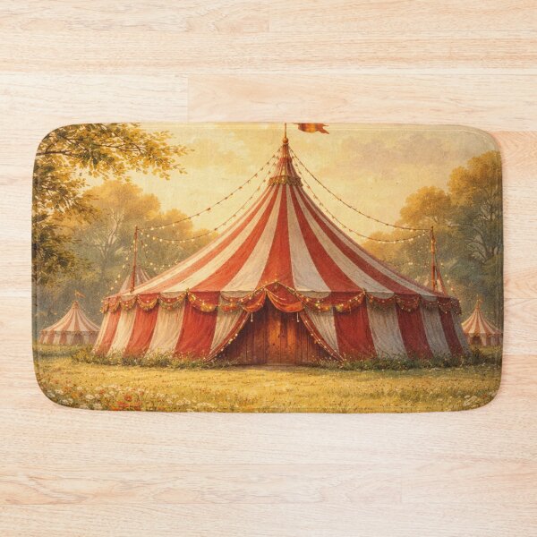 Item preview, Circus tent in a sea of flowers – nostalgic fairground vintage art designed and sold by Mauswohn.