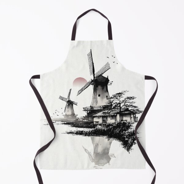 Item preview, Wabi-Sabi Windmill | Zen Reflection Ink Art designed and sold by FlowNestStudio.