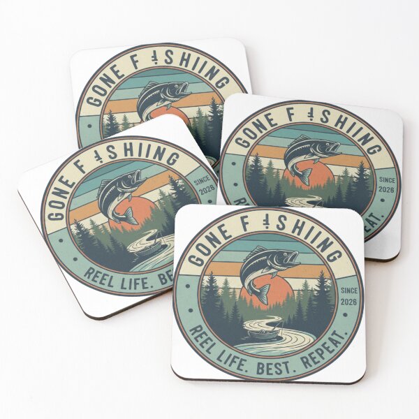 Item preview, Gone Fishing - Vintage Sunset Angler Emblem designed and sold by ArtLote.