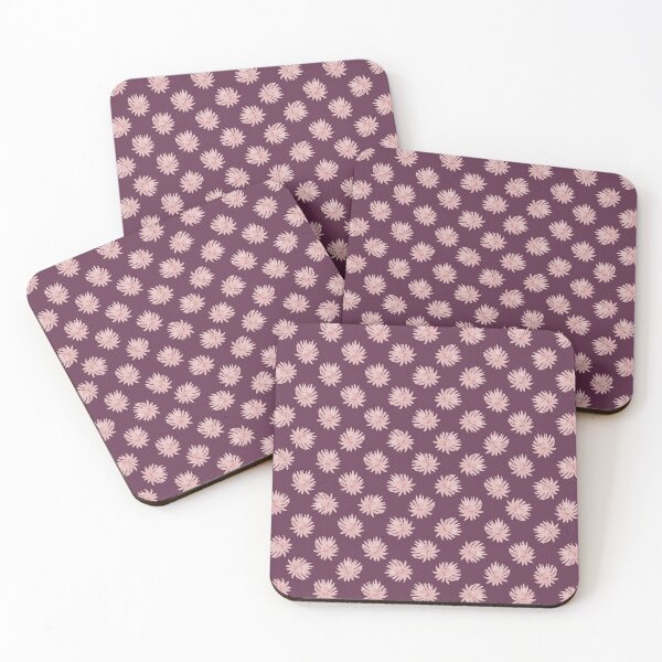 Item preview,  Soft Pink Watercolor Daisies on bold Amaranth Purple designed and sold by Designs by christel_treiber.