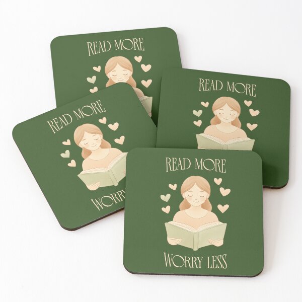 Item preview, Read More Worry Less Bookworm designed and sold by Sachie's Studio.