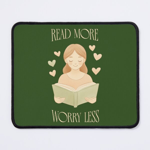 Item preview, Read More Worry Less Bookworm designed and sold by Sachie's Studio.