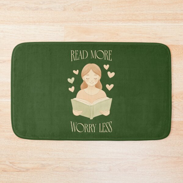 Item preview, Read More Worry Less Bookworm designed and sold by Sachie's Studio.