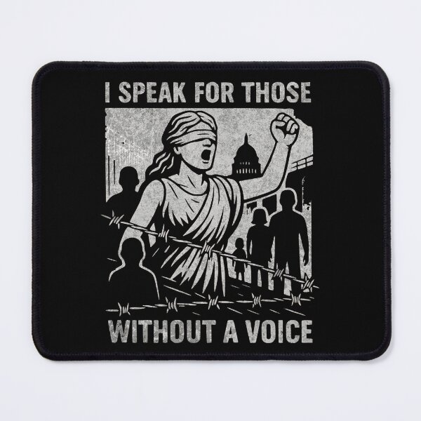 Item preview, I Speak For Those Without A Voice Graphic for Black Backgrounds | Activism, Resist, Human Rights, Abuse, Racism, Immigration, Law, Unfairness, Defund DHS ICE CPB designed and sold by LunasLittleFinds.