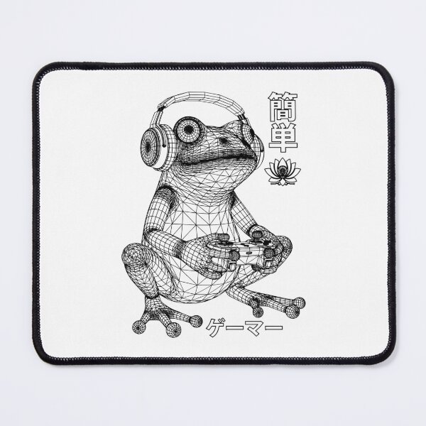 Item preview, Frog Computer Gamer Funny Gaming Wireframe Japanese Player designed and sold by GrandeDuc.
