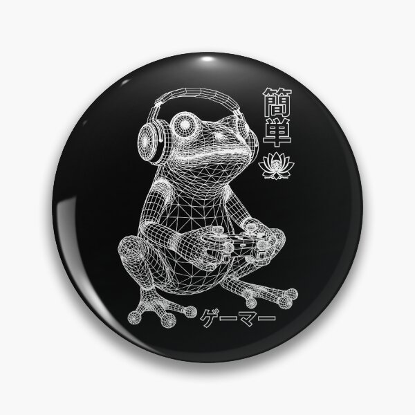 Item preview, Frog Computer Gamer Funny Gaming Wireframe Japanese Player designed and sold by GrandeDuc.