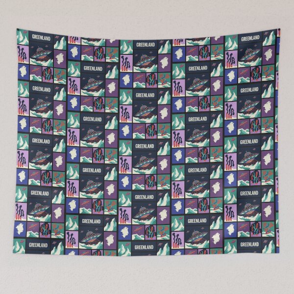 Item preview, Greenland Alien Landing Tentacles Retro Pop Art designed and sold by zzz888.