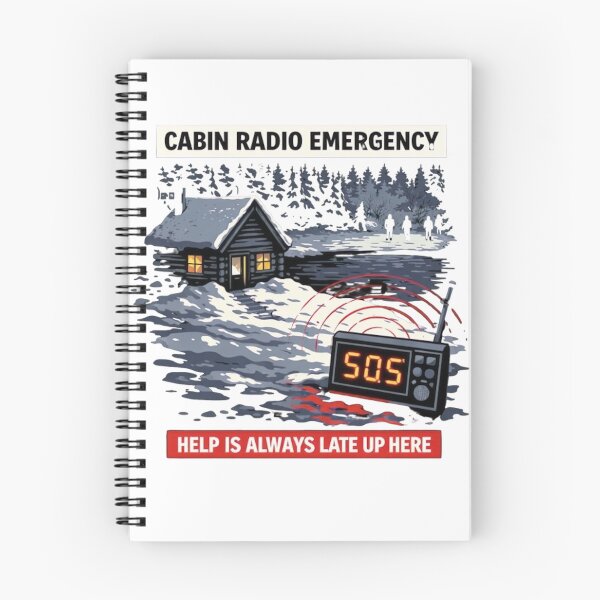 Item preview, CABIN RADIO EMERGENCY: Help Is Always Late Up Here  designed and sold by Rare Plus Apparel!.