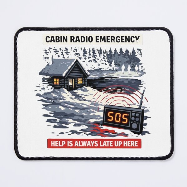 Item preview, CABIN RADIO EMERGENCY: Help Is Always Late Up Here  designed and sold by Rare Plus Apparel!.