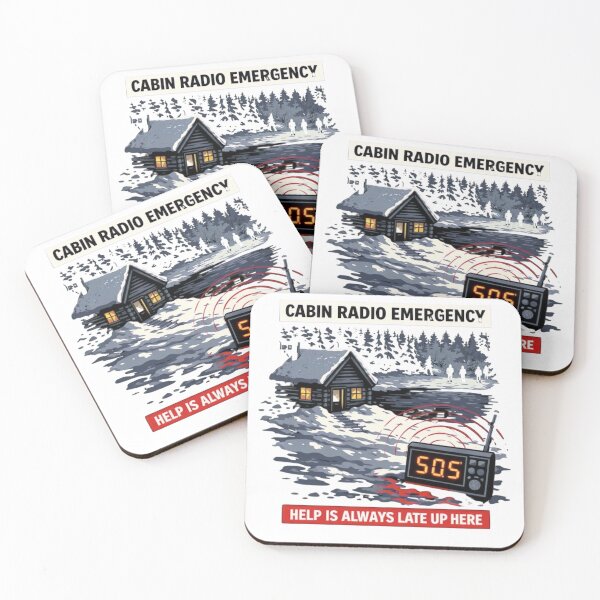 Item preview, CABIN RADIO EMERGENCY: Help Is Always Late Up Here  designed and sold by Rare Plus Apparel!.