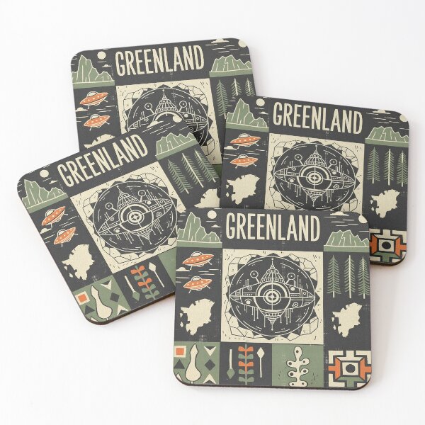 Item preview, Greenland Retro Arctic UFO Mystery Grid designed and sold by zzz888.