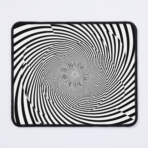 Item preview, black and white optical line illusion, wavy warped lines creating depth, hypnotic spiral effect, high contrast, clean vector designed and sold by AwesomeArtist26.