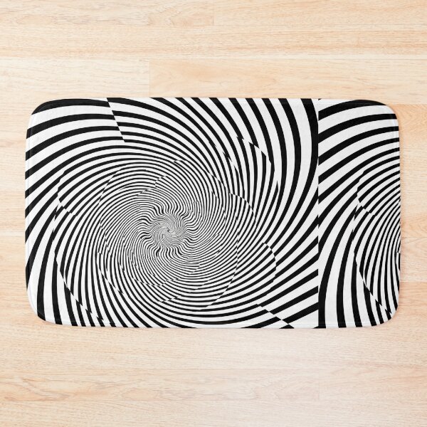 Item preview,  black and white optical line illusion, wavy warped lines creating depth, hypnotic spiral effect, high contrast, clean vector  designed and sold by AwesomeArtist26.