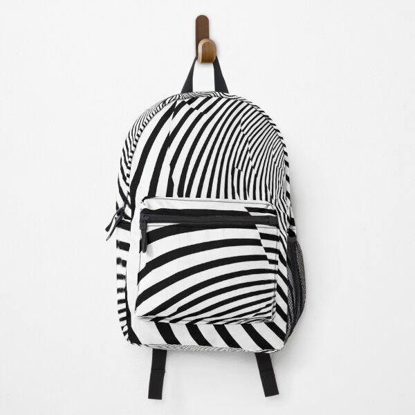 Item preview,  black and white optical line illusion, wavy warped lines creating depth, hypnotic spiral effect, high contrast, clean vector  designed and sold by AwesomeArtist26.