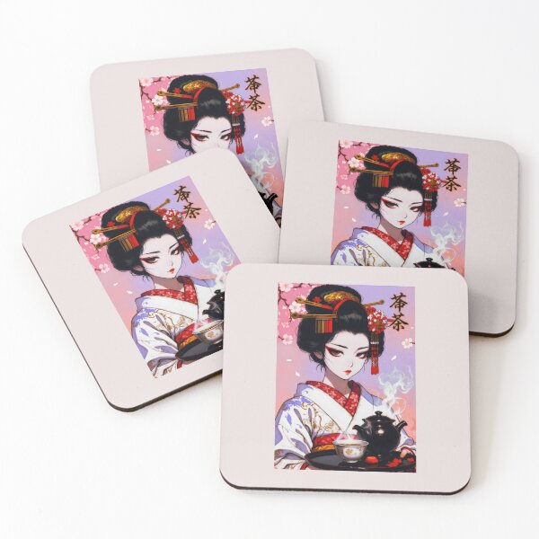 Item preview, Japanese Geisha Tea Ceremony and Cherry Blossom Art designed and sold by SplashTastic.