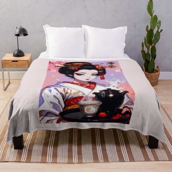 Item preview, Japanese Geisha Tea Ceremony and Cherry Blossom Art designed and sold by SplashTastic.