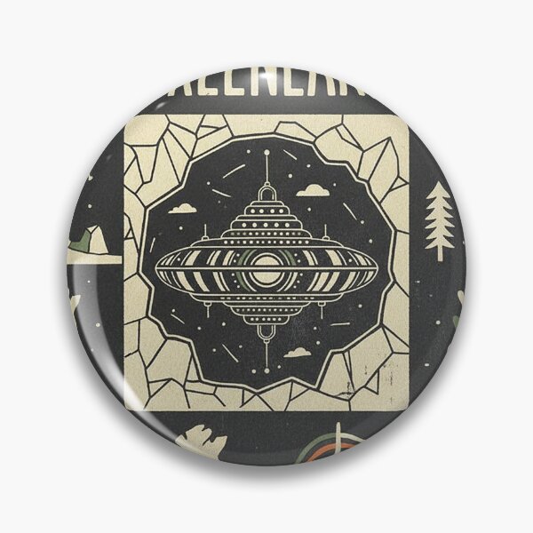 Item preview, Greenland Retro Arctic UFO Mystery Grid Art designed and sold by zzz888.