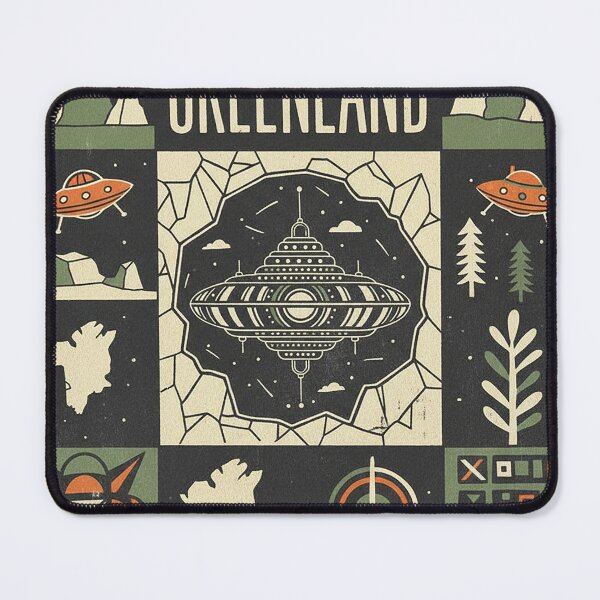 Item preview, Greenland Retro Arctic UFO Mystery Grid Art designed and sold by zzz888.