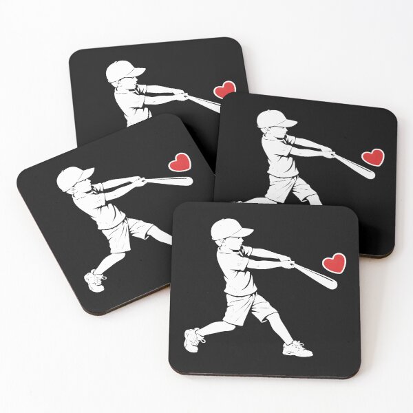 Item preview, Youth Baseball Player Hitting Heart – Valentine Cute Sports designed and sold by JerdbordinShop.