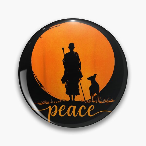 Item preview, Retro Walk for Peace Monks with Aloka Dog Minimalist Zen Art  designed and sold by JaidyKris.