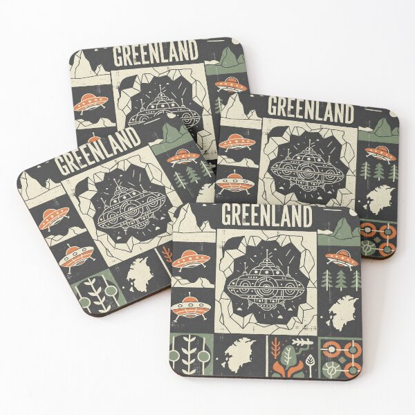 Item preview, Greenland Arctic UFO Retro Mystery Grid Art designed and sold by zzz888.