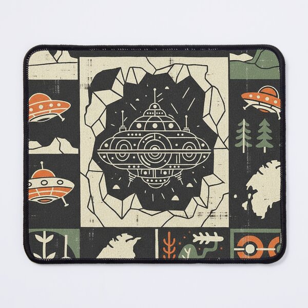 Item preview, Greenland Arctic UFO Retro Mystery Grid Art designed and sold by zzz888.