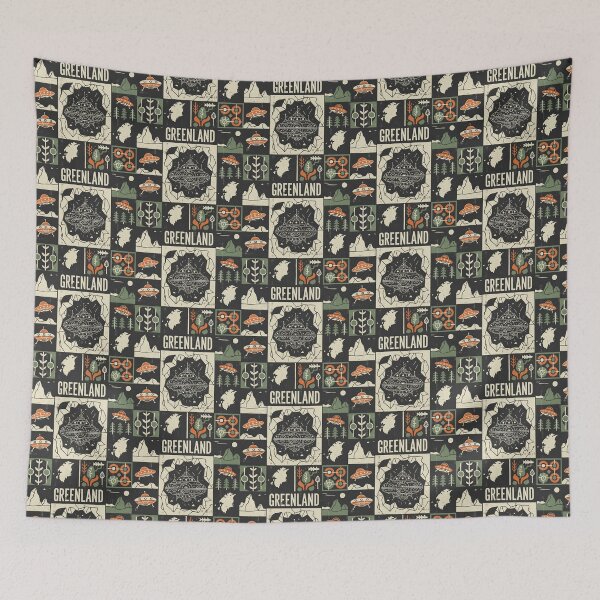 Item preview, Greenland Arctic UFO Retro Mystery Grid Art designed and sold by zzz888.