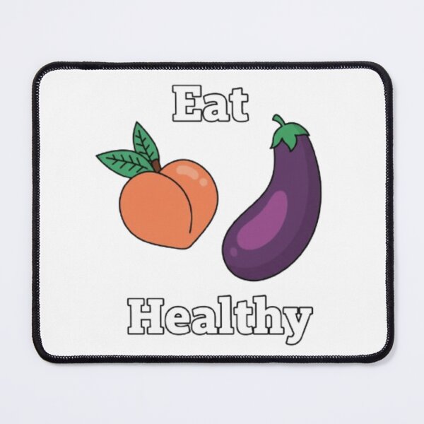 Item preview, Eat Healthy: Peach & Eggplant Pun designed and sold by JonathanP514.