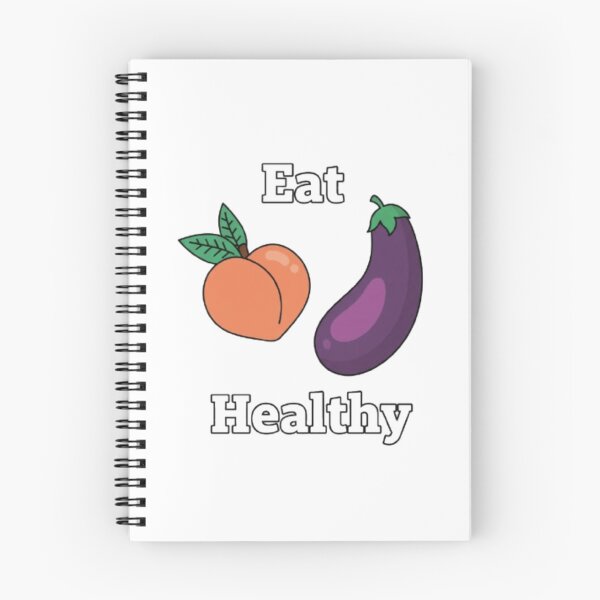 Item preview, Eat Healthy: Peach & Eggplant Pun designed and sold by JonathanP514.