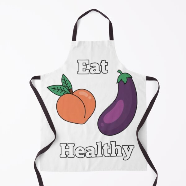 Item preview, Eat Healthy: Peach & Eggplant Pun designed and sold by JonathanP514.
