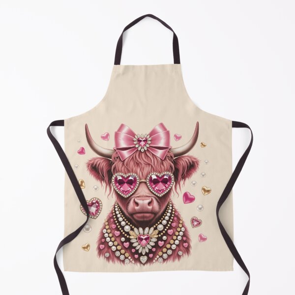 Item preview, Highland Cow Pink Gemstone Sunglasses Pearl Crystal Bow T-shirt designed and sold by ZyxDes.