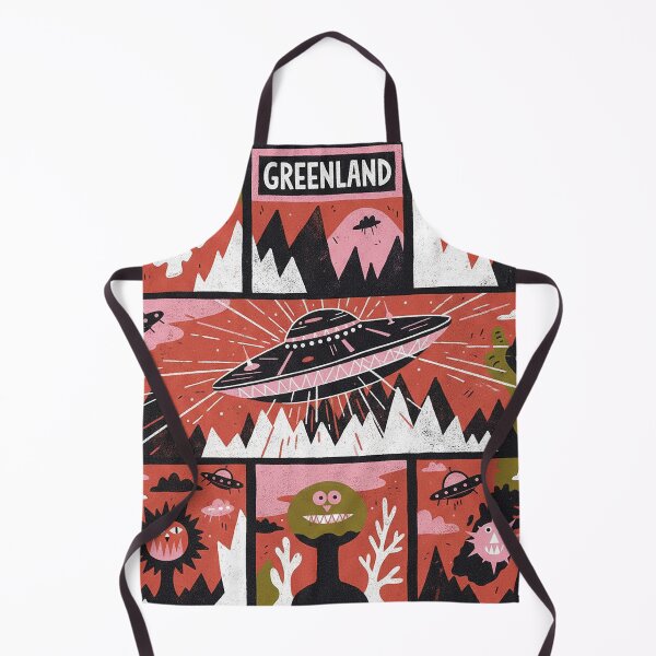 Item preview, Greenland Alien Invasion Retro Comic UFO Quirky Monsters designed and sold by zzz888.