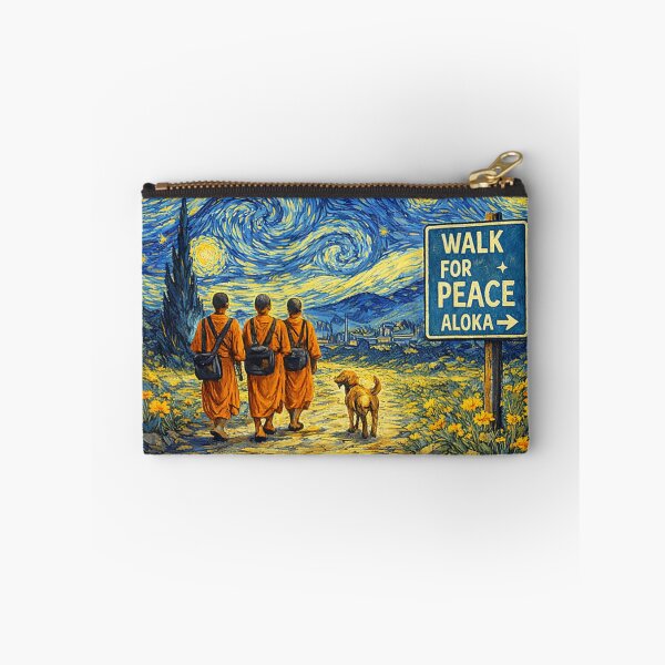 Item preview, Retro Walk for Peace Monks with Aloka Dog Starry Night  designed and sold by ColbyAida.